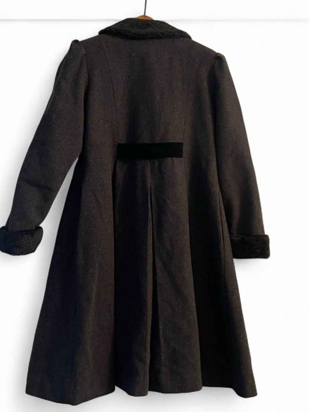 Rothschild Vintage 16 Long Peacoat Wool Blend Faux Fur Samantha Victorian Coat - Picture 4 of 4
